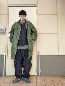 「アイテム（モッズコート）」を使った、北极さん（メンズ・178cm）の冬コーディネート