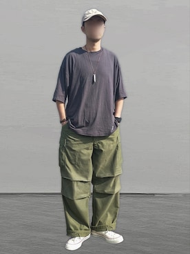 「ARMY TWILL（アーミーツイル）のアイテム（トップス）」を使った、北极さん（メンズ・178cm）の夏コーディネート
