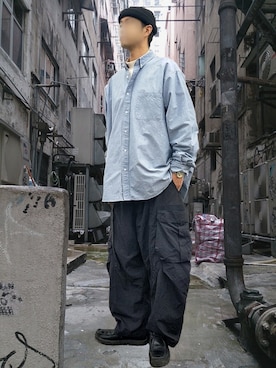 「GOOPiMADE」｜「アイテム（その他シューズ）」を使った、北极さん（メンズ・178cm）の春コーディネート