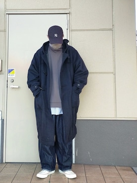 「アイテム（ダッフルコート）」を使った、北极さん（メンズ・178cm）の冬コーディネート