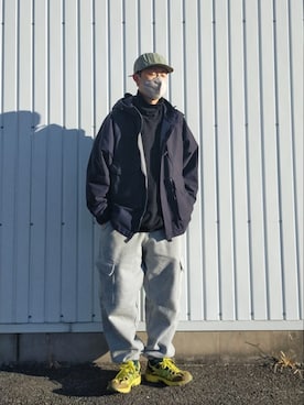 「アイテム（マウンテンパーカー）」を使った、北极さん（メンズ・178cm）の冬コーディネート