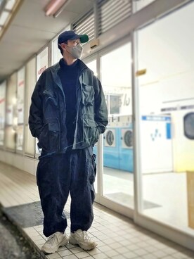 「GU（ジーユー）のアイテム（ミリタリージャケット）」を使った、北极さん（メンズ・178cm）の秋コーディネート