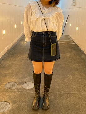 「SHIEN」｜「アイテム（ブーツ）」を使った、momokaさん（レディース・162cm）の春コーディネート
