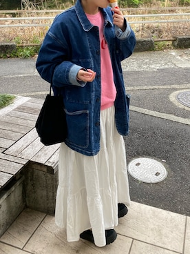 「いまどきジャケット写真」｜「アイテム（スウェット）」を使った、momokaさん（レディース・162cm）の春コーディネート