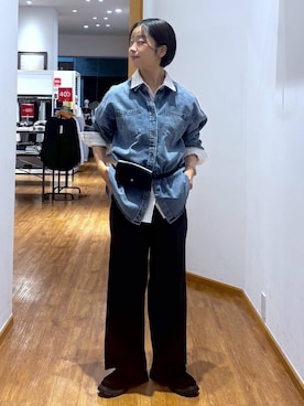 「GLOBAL WORK（グローバルワーク）の晴雨兼用厚底ローファー/1023266（ローファー、その他）」を使った、カナさん（レディース・158cm）の秋コーディネート