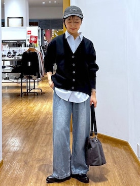 「GLOBAL WORK（グローバルワーク）のアイテム（キャップ）」を使った、カナさん（レディース・158cm）の秋コーディネート