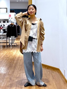 「GLOBAL WORK（グローバルワーク）のアイテム（トップス）」を使った、カナさん（レディース・158cm）の秋コーディネート