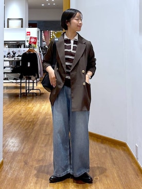 「GLOBAL WORK（グローバルワーク）のアイテム（ジャケット/アウター）」を使った、カナさん（レディース・158cm）の秋コーディネート