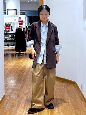 「GLOBAL WORK（グローバルワーク）の晴雨兼用厚底ローファー/1023266（ローファー、その他）」を使った、カナさん（レディース・158cm）の秋コーディネート