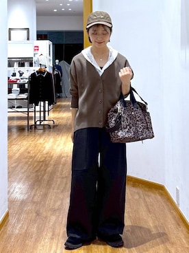 「GLOBAL WORK（グローバルワーク）のアイテム（キャップ）」を使った、カナさん（レディース・158cm）の秋コーディネート
