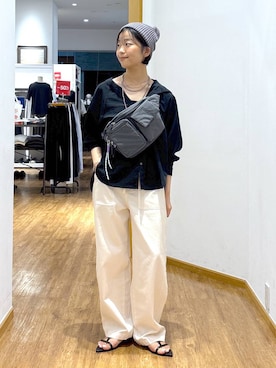「GLOBAL WORK（グローバルワーク）のアイテム（帽子）」を使った、カナさん（レディース・158cm）の夏コーディネート