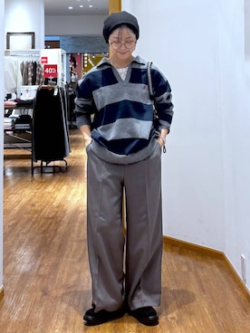 「GLOBAL WORK（グローバルワーク）のアイテム（ニットキャップ/ビーニー）」を使った、カナさん（レディース・158cm）の秋コーディネート