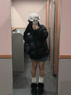 「アイテム（デニムスカート）」を使った、Maruさん（レディース・145cm）の冬コーディネート