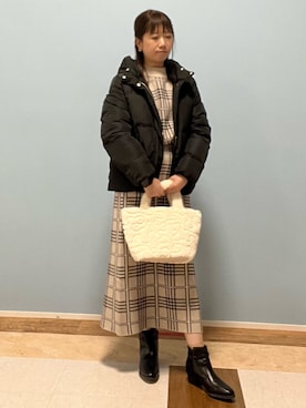 「DRESKIP（ドレスキップ）のアイテム（ダウンジャケット/コート）」を使った、Naaatsuさん（レディース・158cm）の冬コーディネート