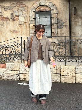 「サマンサ モスモス(Samansa Mos2)」｜「アイテム（ワンピース/ドレス）」を使った、プさん（レディース・165cm）の冬コーディネート