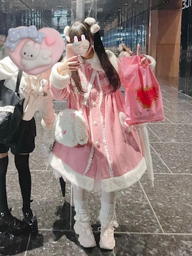 「merry jenny（メリージェニー）のアイテム」を使った、こみるさん（レディース・155cm）の冬コーディネート