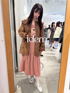 「アイテム（ノーカラージャケット）」を使った、sunaさん（レディース・167cm）の秋コーディネート