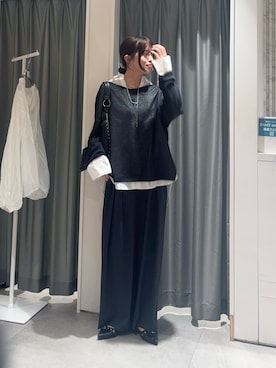 「DouDou（ドゥドゥ）のアイテム（スラックス）」を使った、karinさん（レディース・165cm）の春コーディネート