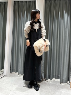 ハーフジップ スウェット doudou こっち アイボリー DouDou（ドゥドゥ