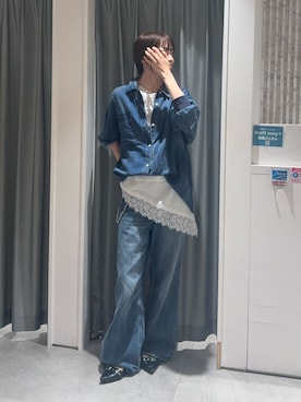 「DouDou（ドゥドゥ）のアイテム（パンツ）」を使った、karinさん（レディース・165cm）の春コーディネート