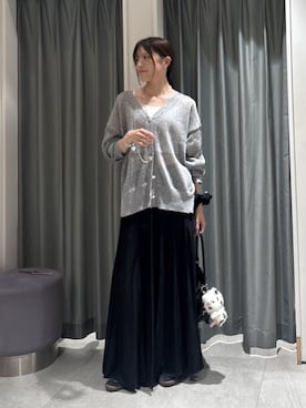 「DouDou（ドゥドゥ）のアイテム（カーディガン/ボレロ）」を使った、karinさん（レディース・165cm）の秋コーディネート