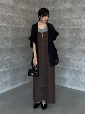 「アイテム（ジャケット/アウター）」を使った、karinさん（レディース・165cm）の夏コーディネート