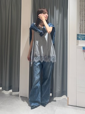 「DouDou（ドゥドゥ）のアイテム（パンツ）」を使った、karinさん（レディース・165cm）の春コーディネート