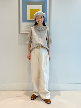 「BEAMS BOY（ビームスボーイ）のアイテム（ハンチング/ベレー帽）」を使った、鈴木 ひかるさん（レディース・159cm）の夏コーディネート