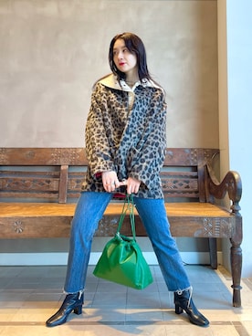「BEAMS LIGHTS」｜「アイテム（ジャケット/アウター）」を使った、ウエダ シホさん（レディース・157cm）の冬コーディネート