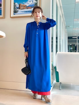 「BEAMS LIGHTS」｜「アイテム（ワンピース/ドレス）」を使った、ウエダ シホさん（レディース・157cm）の秋コーディネート