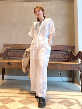「BEAMS LIGHTS」｜「アイテム（ブルゾン）」を使った、ウエダ シホさん（レディース・157cm）の秋コーディネート