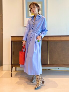 「BEAMS LIGHTS」｜「アイテム（ワンピース/ドレス）」を使った、ウエダ シホさん（レディース・157cm）の秋コーディネート