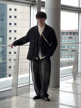 「アイテム（クラッチバッグ）」を使った、Kanjiさん（メンズ・179cm）の秋コーディネート