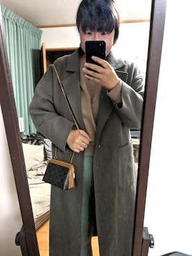「coca（coca）（コカ）のアイテム（チェスターコート）」を使った、sachii0525さん（レディース・173cm）の秋コーディネート