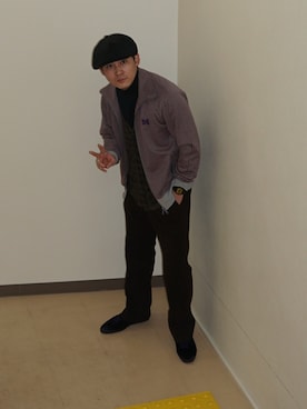 「アイテム（ドレスシューズ、パープル系）」を使った、pikaichiyuさん（メンズ・174cm）の春コーディネート