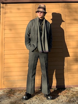「Engineered Garments（エンジニアードガーメンツ）のアイテム（帽子）」を使った、pikaichiyuさん（メンズ・174cm）の冬コーディネート