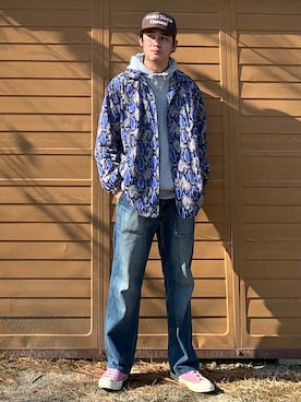 「JW Anderson（ジェイダブリューアンダーソン）のアイテム（パンツ）」を使った、pikaichiyuさん（メンズ・174cm）の冬コーディネート