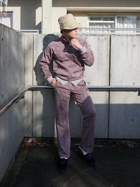 「Engineered Garments（エンジニアードガーメンツ）のアイテム（帽子）」を使った、pikaichiyuさん（メンズ・173cm）の冬コーディネート
