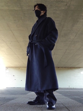 「epnok（エプノック）のアイテム（チェスターコート）」を使った、なおさん（メンズ・165cm）の冬コーディネート