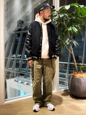 「リラックススタイル」｜「アイテム（スタジャン）」を使った、kenichi hiragaさん（メンズ・174cm）の秋コーディネート