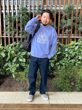 「サニーレーベル」｜「アイテム（スリッポン）」を使った、kenichi hiragaさん（メンズ・175cm）の春コーディネート