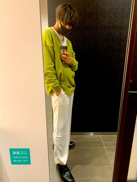 「Kappa（カッパ）のアイテム（スラックス）」を使った、陽大さん（メンズ・172cm）の秋コーディネート