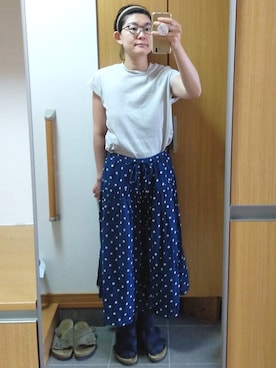 「soil（ソイル）のアイテム」を使った、IKUYOさん（レディース・170cm）の夏コーディネート