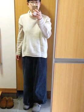 「Gauze#（ガーゼ）のアイテム」を使った、IKUYOさん（レディース・170cm）の秋コーディネート