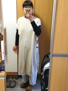 「MERCI（メルシー）のアイテム（パンツ）」を使った、IKUYOさん（レディース・170cm）の秋コーディネート
