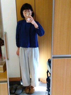 「MERCI（メルシー）のアイテム（パンツ）」を使った、IKUYOさん（レディース・170cm）の冬コーディネート
