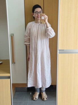 「ZUCCa（ズッカ）のHEP X ZUCCa サンダル/サンダル（サンダル、ベージュ系）」を使った、IKUYOさんの春コーディネート
