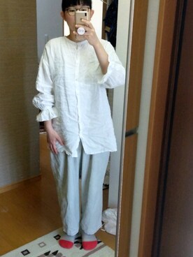 「MERCI（メルシー）のアイテム（パンツ）」を使った、IKUYOさん（レディース・170cm）の秋コーディネート