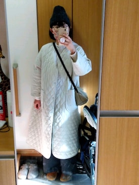 「Gauze#（ガーゼ）のアイテム」を使った、IKUYOさん（レディース・170cm）の冬コーディネート