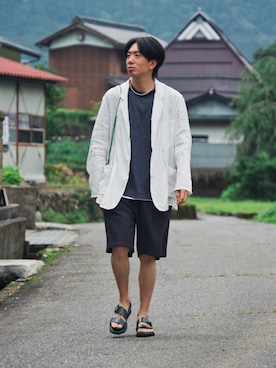 「ennoy」｜「アイテム（サンダル）」を使った、Takayuki Shimazuさん（メンズ・172cm）の秋コーディネート